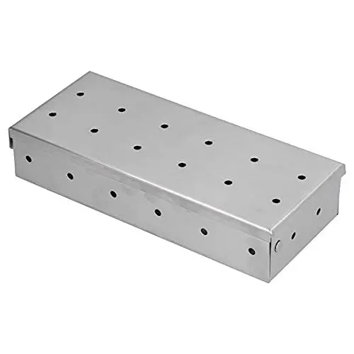 Produktbild: Enforose Räucherbox für Gasgrillen, 8,8 x 1,8 x 3,8 Zoll Edelstahl-Räucherbox, Räucherbox-Entlüftungsdesign für Holzkohle-Gasgrill