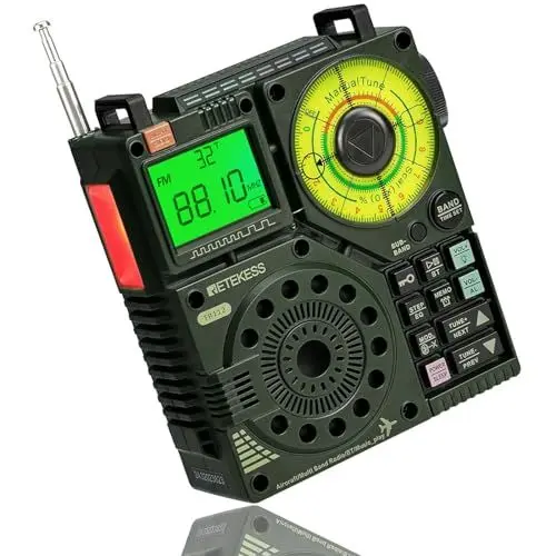 Produktbild: Retekess TR112 Tragbares Shortwave Radio,FM VHF MW SW WB AIR Band Radio,Unterstützung App Intelligent Remote, MP3/TF,Bass Stereo SOS Alarm,Anwendbar für Radio Enthusiasten