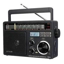 Produktbild: Retekess TR618 Tragbare Radio Batteriebetrieben, Kofferradio für Senioren,AM FM SW, USB SD TF, Küche, für Ältere Menschen (Schwarz)