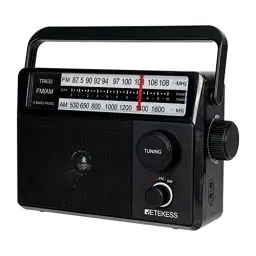 Produktbild: Retekess TR633 Tragbares Radio, AM FM -Radio -Netze und Batterie, Transistor, Kopfhörerbuchse, großer Lautsprecher, einfach für ältere Menschen,Küche,Für Schlafzimmer(schwarz)
