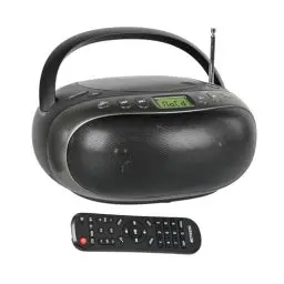 Produktbild: Retekess TR634 Tragbarer CD Player,Boombox mit Bluetooth Radio,UKW Radio,Fernbedienung,Stereo-Lautsprecher,MP3,AUX,USB,Abschalten,für Ältere Menschen (Schwarz)