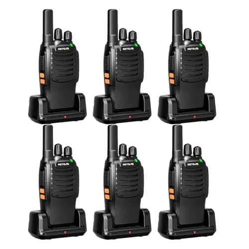 Produktbild: Retevis H777 Funkgerät, Walkie Talkie mit Taschenlampe, EIN-klick-Alarm, Frequenzbindung mit Einem klick, VOX, Robust, Typ-C, Walkie Talkie Erwachsene für Sicherheit, Hotel (6 STK, Schwarz)