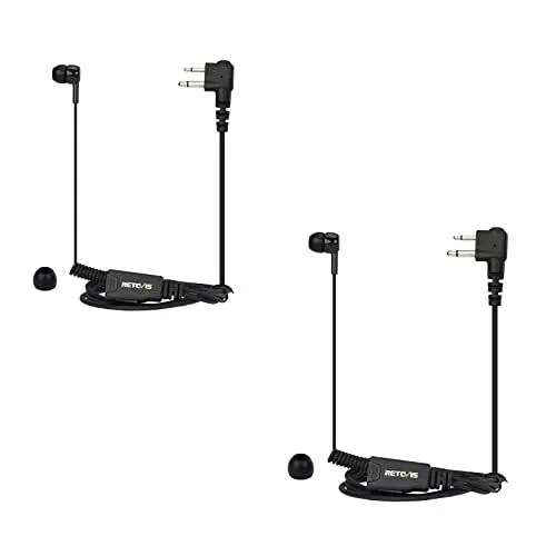 Produktbild: Retevis In-Ear Funkkopfhörer mit Mikrofon, Einziehbare Spulenkopfhörer, Kompatibel mit Motorola CP040, MAG ONE A8, HYT TC500 usw Funkgeräte, Sicherheit, Walkie-Talkie-Kopfhörer, 2-polig (2 Stück)