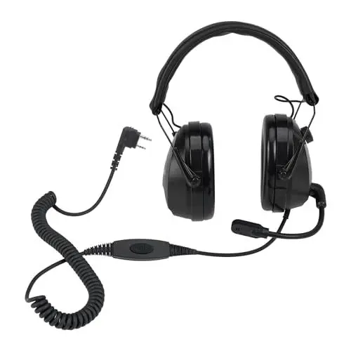 Produktbild: Retevis Noise Cancelling Walkie Talkie Headset, Overhead 2-Wege Radio Kopfhörer, Lautstärkeregelung, 2-Pin Zwei-Wege Radio Taktische Ohrhörer Kompatibel mit Baofeng UV5R RT24 RT27 RT5R(1 Pack)