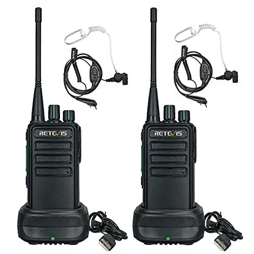 Produktbild: Retevis RB629 Funkgeräte mit Headset, PMR446 Robustes Walkie Talkie mit Drahtloser Klonfunktion, Lizenzfreie, Notfallalarm, VOX, Wiederaufladbare Funkgerät für Sicherheit (2 Stück, Schwarz)