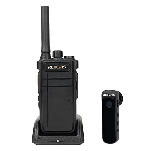 Produktbild: Retevis RB637 Bluetooth-Funkgerät, Walkie Talkie mit Bluetooth-Headset, 2000 mAh USB Wiederaufladbar, Taschenlampe, Freisprech-Walkie-Talkie mit Drahtlosem Klon (Schwarz, 1 Stück)