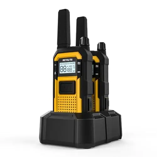 Produktbild: Retevis RB648 Walkie Talkie, Robust Funkgerät Wasserdichtes, Erweiterte Triple Proof, Dual PTT, 2000 mAh Typ C, Vibration SOS PMR446 Lizenzfrei Funkgeräte für Widrigsten Umgebungen (2Stück, Gelb)