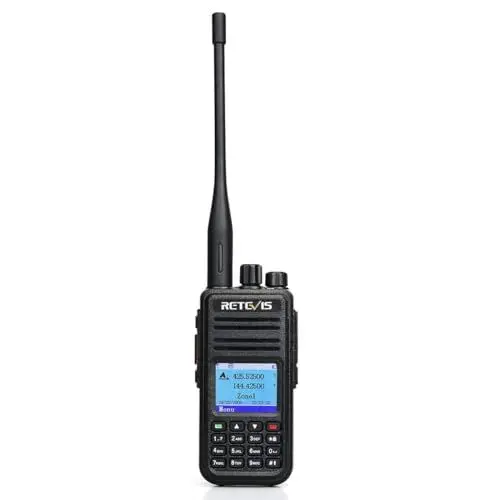 Produktbild: Retevis RT3S DMR Funkgerät, GPS Dualband Ham Radio, 3000 Kanäle DTMF Aufnahmefunktion, Digitales/Analoges Handfunkgerät, Kompatibel mit MOTOTRBO TierⅠ& Ⅱ für Amateurfunk(1 STK., Schwarz)