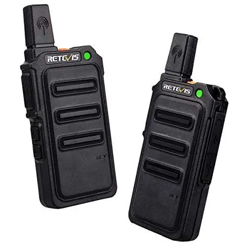 Produktbild: Retevis RT619 Walkie Talkie, PMR446 Wiederaufladbares 2-Wege-Funkgerät USB 1300mAh Akku, VOX-lizenzfrei, Mini-Walkie-Talkies Profi für Familie, Camping (2 Stück, Schwarz)