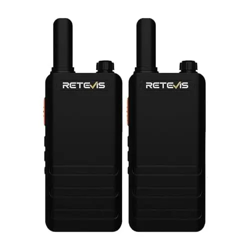 Produktbild: Retevis RT622P Walkie Talkie, 1620mAh PMR446 Handfunkgerät, USB-C Wiederaufladbar, Ladengeschäft VOX Freisprecheinrichtung, Ultra-Dünnes Funkgerät Pro für die Familie, Radfahren (2 Stück, Schwarz)