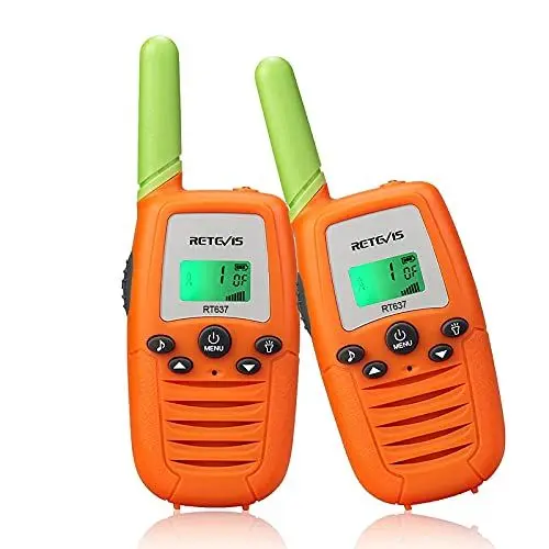 Produktbild: Retevis RT637 Walkie Talkie Kinder,Geschenke ab 6-12 Jahre Jungen Mädchen Spielzeug 16 Kanäle Tastatursperre Langer Reichweite für Ostern Familienfeiern,im Freien (Orange, 2er Pack)
