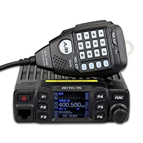 Produktbild: Retevis RT95 Mini Mobilgerät Dualband Amateurfunk, Ham Radio 200 Kanäle, Chirp, 5W/15W/25W DTMF 5Tone, Funkgerät Auto-Transceiver (Schwarz)