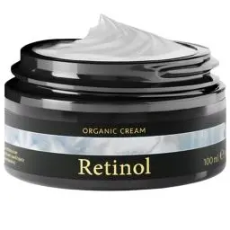 Produktbild: Retinol Creme 100ml - Retinol hochdosiert + Salicylsäure + Bio Aloe Vera - Anti Aging Feuchtigkeitscreme, Anti Pickel - Gegen unreine Haut Gesicht - Skincare Vegan Satin Naturel