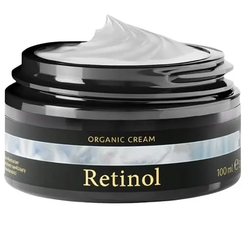 Produktbild: Retinol Creme 100ml - Retinol hochdosiert + Salicylsäure + Bio Aloe Vera - Anti Aging Feuchtigkeitscreme, Anti Pickel - Gegen unreine Haut Gesicht - Skincare Vegan Satin Naturel