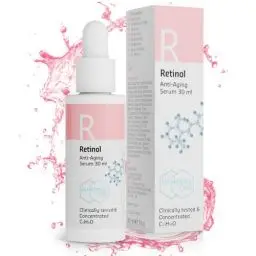Produktbild: Retinol Serum Gesicht 30ml - Retinol Serum hochdosiert - Reduziert Falten um 64% in 3 Monaten, Skincare Booster, Augenringe entfernen, Pigmentflecken Entferner - Falten Weg Soforteffekt, Hautpflege