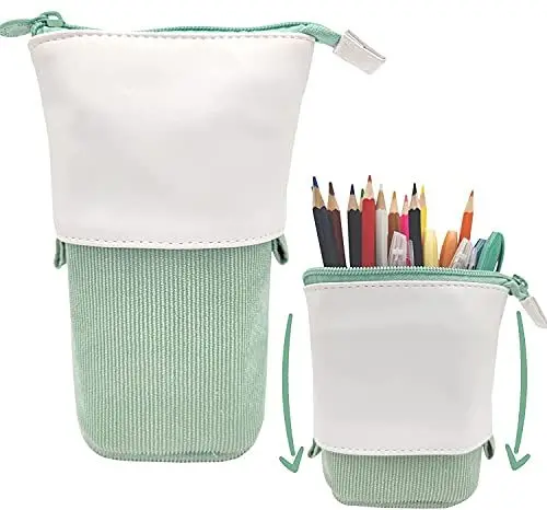 Produktbild: Retractable Federmäppchen Pop Up Pencil Case Briefpapierbeutel Phone Holder Stifte Etui Standing Pen Pouch Bag Mäppchen Große Segeltuch Federmappe