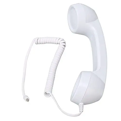 Produktbild: Retro 3,5-mm-Telefonhörer, Multifunktionaler, Strahlungsfreier Handtelefonempfänger, One-Touch-Bedienung für Handy-Computer (Weiss)