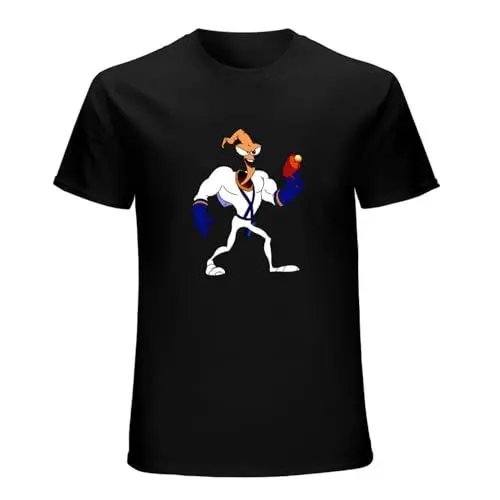 Produktbild: Retro SNES Game Earthworm Jim Character Video Game Fan Short Sleeve T-Shirt Black XXXL