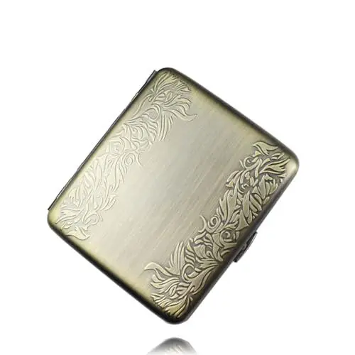 Produktbild: Retro zigarettenetui, Zigarettenbox,Zigarettenetui 20 Zigaretten, Zigaretten Schachteln, Zigaretten Etui Box, Zigarettencase Metall für 20 Zigaretten,Zigarettencase für Männer Frauen Damen(Gold)