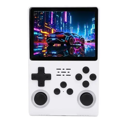 Produktbild: Retro-Handheld-Spielekonsole, für Einzelspieler-Spiele, Tragbare Video-Gaming-Konsole, 3,5-Zoll-IPS-Bildschirm mit 640 X 480 Pixeln, 30.000 Spiele, Integrierter 45-Emulator (White)