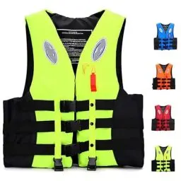Produktbild: Rettungsweste Für Erwachsene Kinder Erwachsene 20-120kg Auftriebsweste Rettungsweste Auftriebshilfe Mit Überlebenspfeife Für Kajakfahren Angeln Surfen(Color:Yellow,Size:XL)