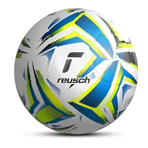 Produktbild: Reusch Attrakt Silver Trainingsball|Fußball|Handgenäht für besondere Haltbarkeit|Wetterfest und Abriebfest|Präzise Flugbahn und Kontrolle|Ideal für Training, Schule und Freizeit