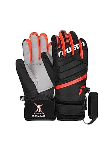Produktbild: Reusch Warrior R-TEX XT Junior sehr warme, wasserdichte, Winddichte und atmungsaktive Skihandschuhe Winterhandschuhe Kinder Kids Jugendliche Mädchen Jungen, schwarz-weiÃŸ-rot, 5,5