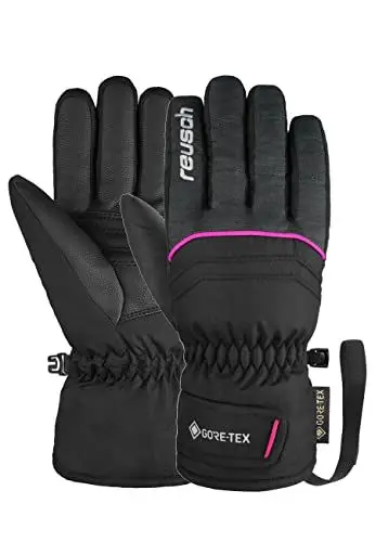 Produktbild: Reusch Kinder Teddy Gore-tex Wind-und Wasserdicht Warme Skihandschuhe Sporthandschuhe Schneehandschuhe Zum Schlittenfahren Winter-Handschuhe, 4, Schwarz / Pink