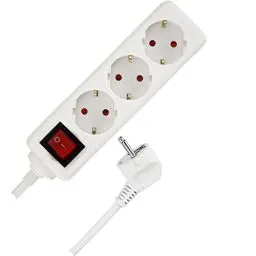 Produktbild: REV Steckdosenleiste - Mehrfachsteckdose 3-Fach mit beleuchtetem Schalter zum Stromsparen, Kabel 1,4m, 3500W, weiß