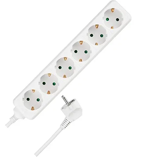 Produktbild: REV Steckdosenleiste - Mehrfachsteckdose 6-Fach, max. 3500W, 3m, weiß