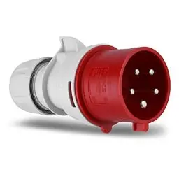 Produktbild: REV 0512540555 CEE-Stecker, 400V, 32A, 5-polig, 3Ph+N+PE, wasserdicht IP44, rot
