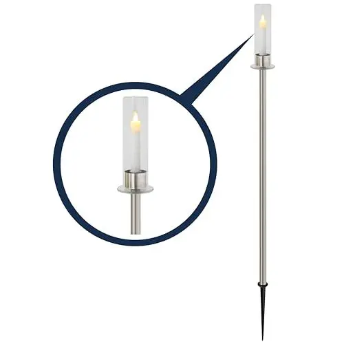 Produktbild: REV Flamelight Außenlampe, Gartenlampe in Kerzenoptik, Balkon Dekoration, Garten Deko, Terrassen Deko, IP44, Edelstahl