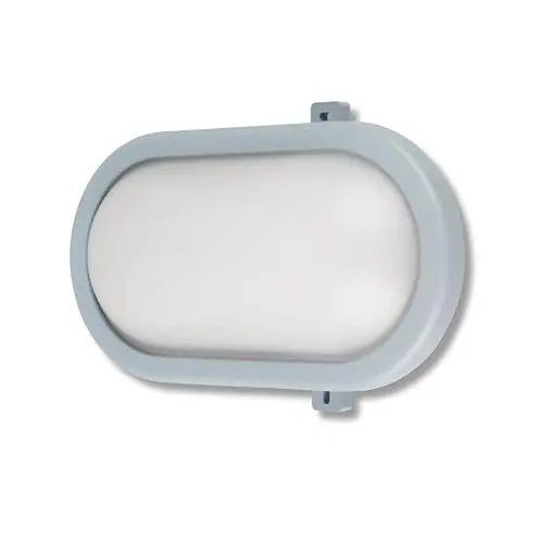 Produktbild: REV Kellerlampe - Feuchtraumleuchte LED oval (10W, 800lm, IP44), einsetzbar als Decken- oder Wandlampe, Feuchtraumlampe, grau