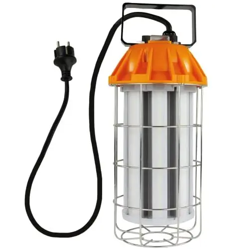 Produktbild: REV LED Arbeitsleuchte POWER-BULB mit 5500lm bei 50W – 360° Ausleuchtung, Dimmer, 25.000h, Kippschalter, grau-orange