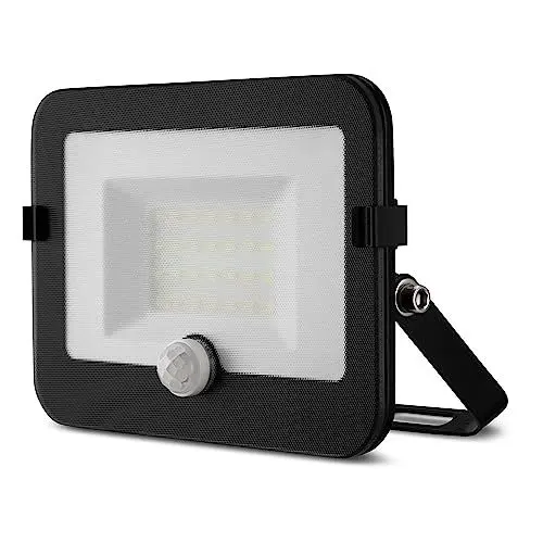 Produktbild: REV MIRANO Außenlampe mit Bewegungsmelder – IP44, LED Lampe 20W, 1800lm, 6500K, Erfassungswinkel 90° auf 7m – schwarz