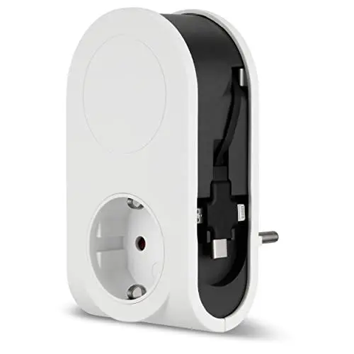 Produktbild: REV USB Ladegerät Flex – Praktisches 3 in 1 Ladegerät mit Lightning, Micro, USB & USB-C Stecker – weiß