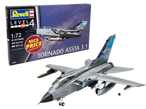 Produktbild: Revell Nice Price Modellbausatz I Tornado ASSTA 3.1 I Maßstab 1:72 I 165 Teile I Für Kinder und Erwachsene ab 12 Jahren I Kampfjet Modellbausatz zum selber nachbauen I Authentisch und Detailreich