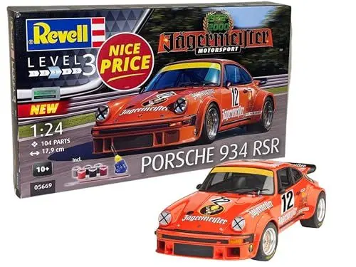 Produktbild: Revell 05669 1:24-50 Years of Motosport, Jägermeister originalgetreuer Modellbausatz für Einsteiger, unlackiert, 1/24