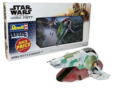 Produktbild: Revell 06785 Boba Fetts Starship 1:88 Scale Model Kit Star Wars originalgetreuer Modellbausatz für Einsteiger, Unlackiert