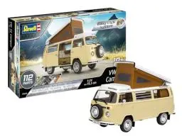 Produktbild: Revell 07676 VW T2 Camper Volkswagen Fahrzeug Modellbausatz für Einsteiger mit dem Easy-Click-System, farbige Bauteile, unlackiert, 1:24