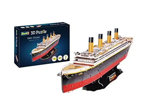 Produktbild: Revell 3D Puzzle 00170 I RMS Titanic I 113 Teile I 4 Stunden Bauspaß für Jung Alt I ab 10 Jahren I Das berühmte Kreuzfahrtschiff RMS Titanic selber zusammenbauen, Farbig