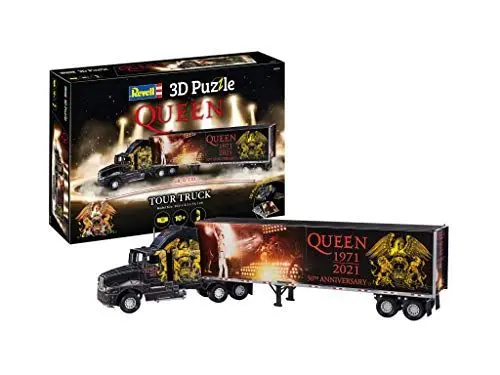 Produktbild: Revell 3D Puzzle 00230 I QUEEN Tour Truck 50th Anniversary I 128 Teile I 2 Stunden Bauspaß für Kinder und Erwachsene I ab 10 Jahren I Geschenkidee für alle Rock n Roll Fans I Selber zusammenbauen