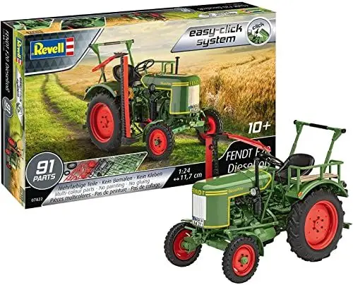 Produktbild: Revell 07822 Fendt F20 Dieselroß Fahrzeug Modellbausatz für Einsteiger mit dem Easy-Click-System, farbige Bauteile, grün, 11,7 cm