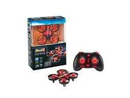 Produktbild: Revell Control 23823 RC Quadcopter FIZZ, 4-Kanal GHz-Fernsteuerung, einfach zu fliegen, Gyro, Rotorschutz, Geschwindigkeitsstufen ferngesteuerte Drohne, rot/schwarz