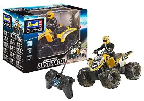 Produktbild: Revell Control Quadbike New Dust Racer I Maßstab 1:10 I Perfekt für Renn-Enthusiasten ab 8 Jahren I Große Reifen I MHz-Fernsteuerung I Für Indoor- und Outdoor-Nutzung I Ferngesteuertes Quad
