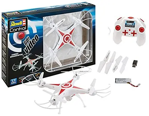 Produktbild: Revell 23858 RC Kamera-Quadrocopter GO Video, GHz, Akku, Flip-Funktion, Rotorschutz, Geschwindigkeitsstufen ferngesteuerter Quadcopter, weiß, 31cm