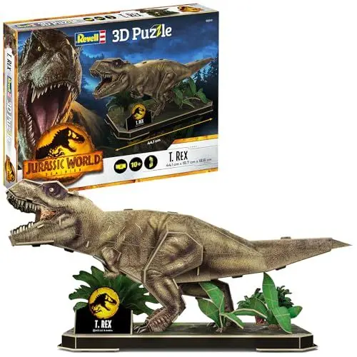 Produktbild: Revell Jurassic World Dominion | 3D Puzzle T-Rex | Diorama Set | Dinosaurier-Spielzeug für Kinder & Erwachsene | Geschenkidee | Perfekt für Sammler | 54 Teile | Ab 10 Jahren