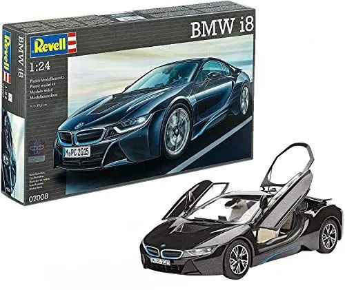 Produktbild: Revell Modellbausatz Auto 1:24 - BMW i8 im Maßstab 1:24, Level 4, originalgetreue Nachbildung mit vielen Details, 07008
