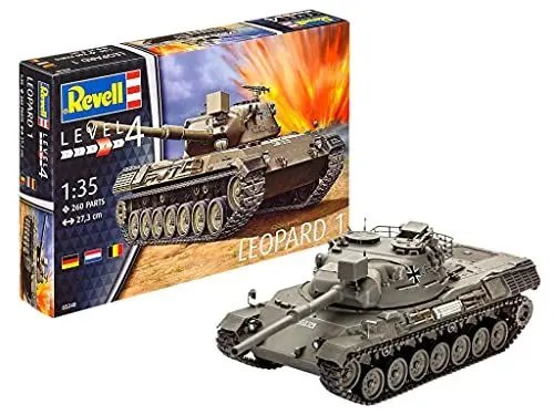 Produktbild: Revell Modellbausatz Panzer 1:35 - LEOPARD 1 im Maßstab 1:35, Level 4, originalgetreue Nachbildung mit vielen Details, 12 Jahre to 99 Jahre,03240, Zum Bemalen
