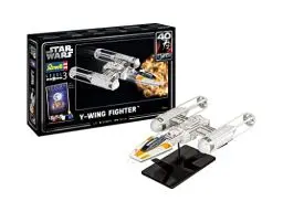 Produktbild: Revell Modellbausatz Star Wars I Geschenkset Y-wing Fighter I Maßstab 1:72 I Level 3 Bausatz I Teileanzahl 38 I ab 10+ Jahren I für Kinder und Erwachsene I inkl. Farben Kleber und Pinsel